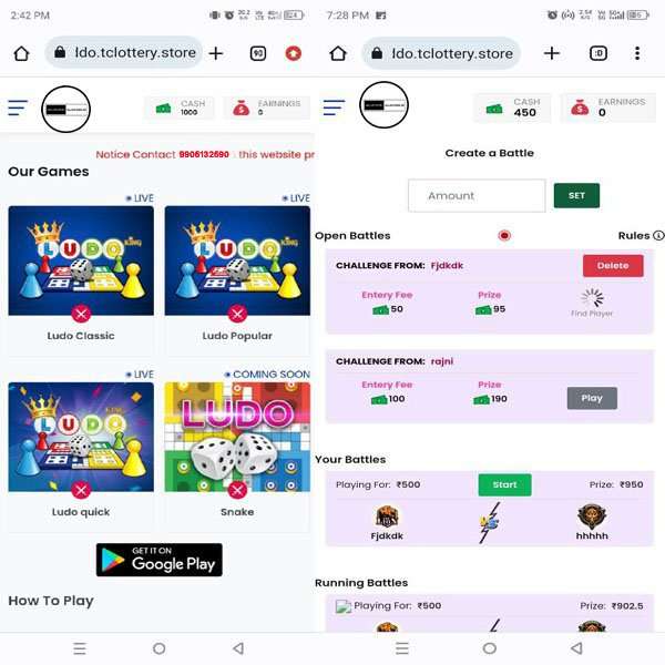 Ludo Tournaments Php Source code with admin panel